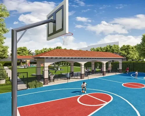 Basketball court with clubhouse and pool deck at Eldeco Viviana Ludhiana